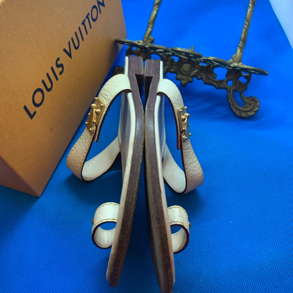 LV Louis Vuitton rare leather sandals 35 - Picture 8 of 16
